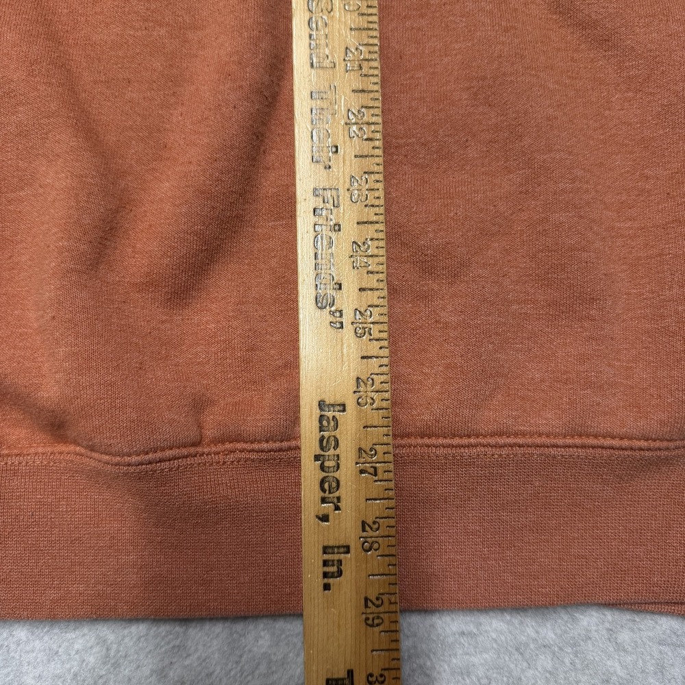 Carhartt Hoodie Mens LT Orange Loose Fit Fleece Pullover Sweatshirt Logo K288 - Picture 3 of 6